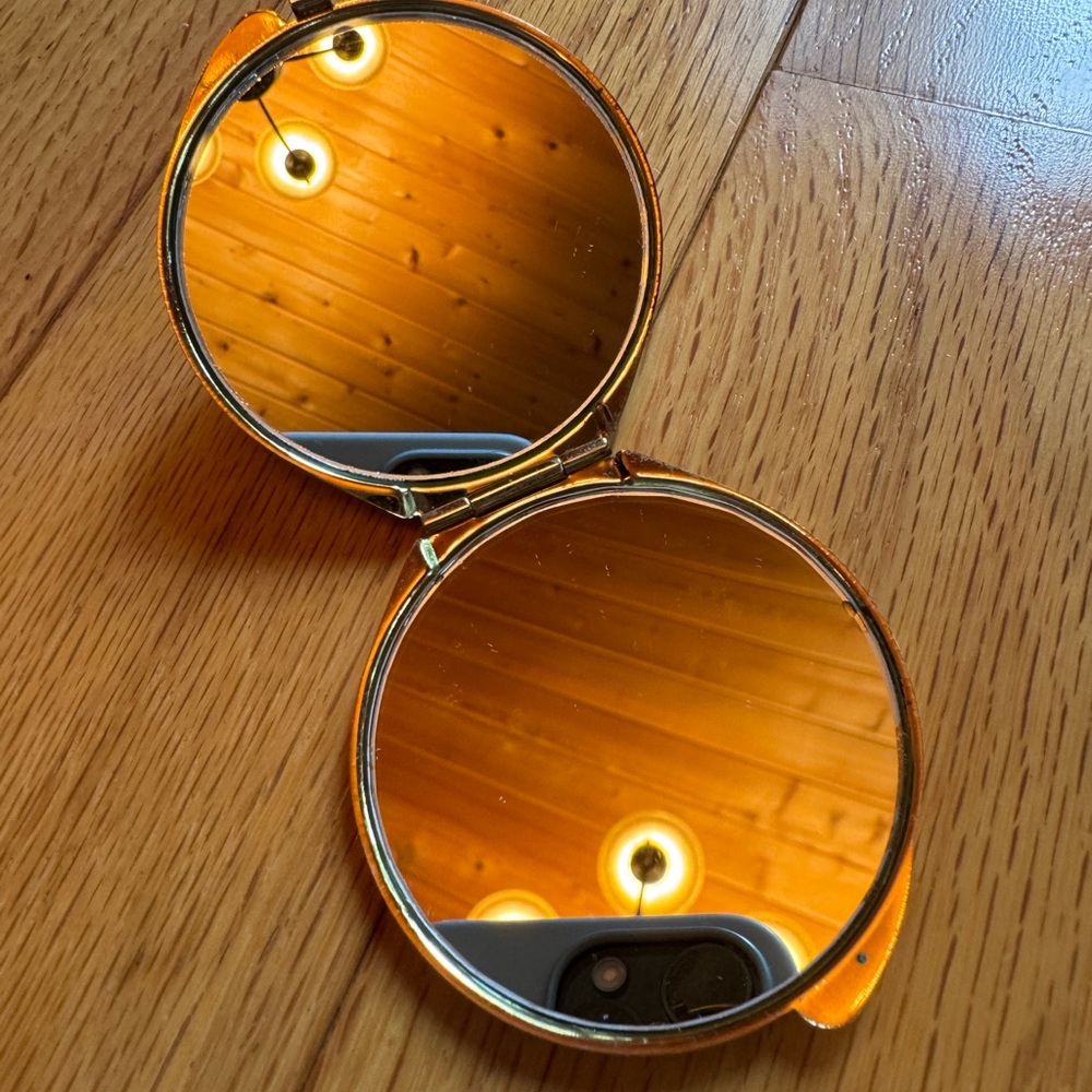 Gold Tone Compact Mirror